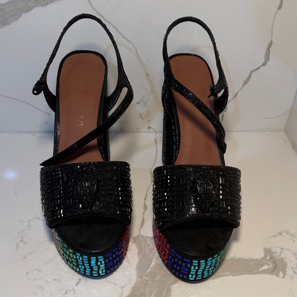 Kurt Geiger Black and Rainbow Heels